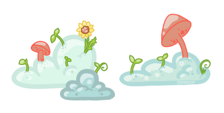 flowers in clouds